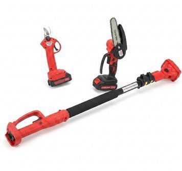 Акумуляторний садовий набір BOSCH 3в1 24V секатор DUP365 + мініпила DUC280HN 15 см + висоторіз 2 м 2 АКБ
